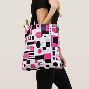 Tote Bag Conception de géométrie rose Art Pop