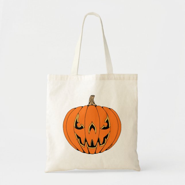 Tote Bag Conception de Halloween citrouille effrayante Jack (Devant)
