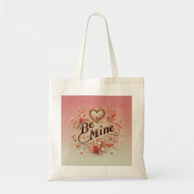 Tote Bag Conception de la Saint-Valentin Sois Mien avec Cœu (Devant)