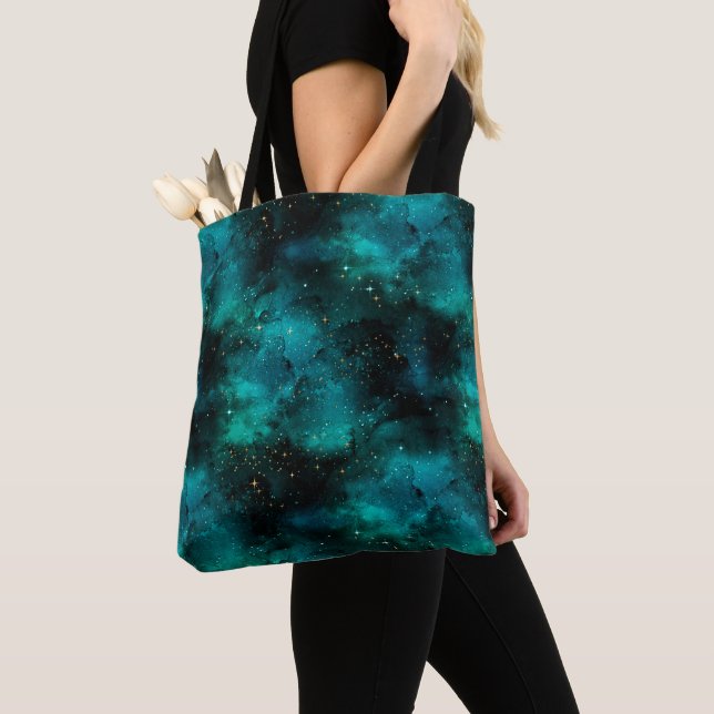 Tote Bag Conception de la série Galaxie sarcelle 1 (De près)
