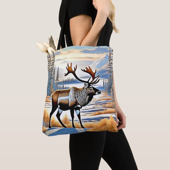 Tote Bag Conception de la vue de rennes arctiques (De près)