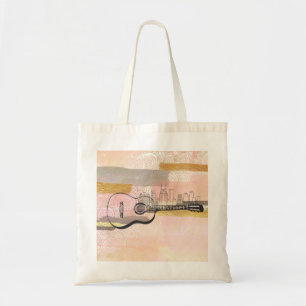 Tote Bag Conception de l'aquarelle de la Guitare Skyline de