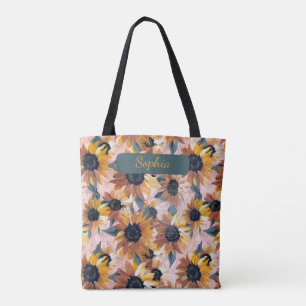 Tote Bag Conception de l'aquarelle de tournesol