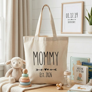 Tote Bag Conception de lettrage haut d'année de Maman Minim