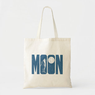 Tote Bag Conception de linogravure Halloween Moon Wolf