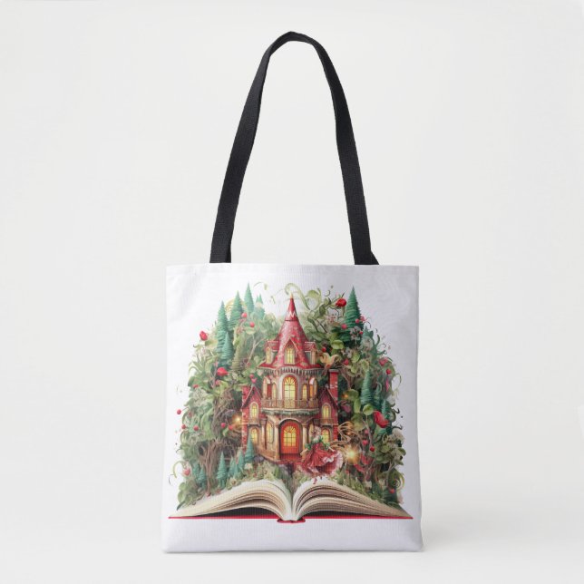 Tote Bag Conception de livre de Noël festive (Devant)