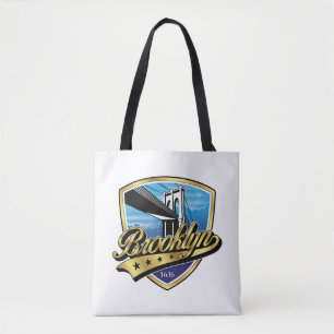 Tote Bag Conception de logo Brooklyn Elegant Gold Swoosh