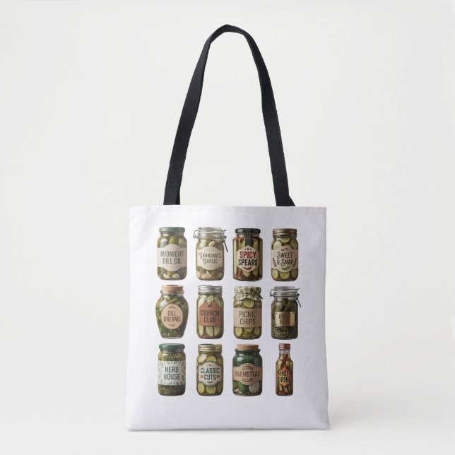 Tote Bag Conception de logo de marque de pickles personnali (Devant)