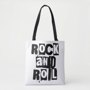 Tote Bag Conception de logo Rock and Roll gras et en détres