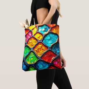 Tote Bag Conception de luminescence en verre coloré teinté
