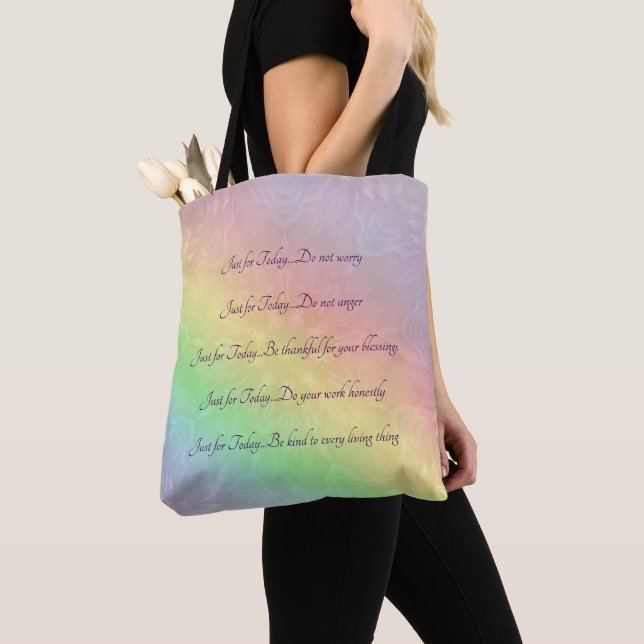 Tote Bag Conception de mandala d'arc-en-ciel de principes (De près)