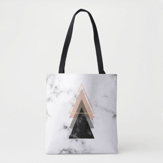 Tote Bag Conception de marbre en pastel d'impression (Devant)