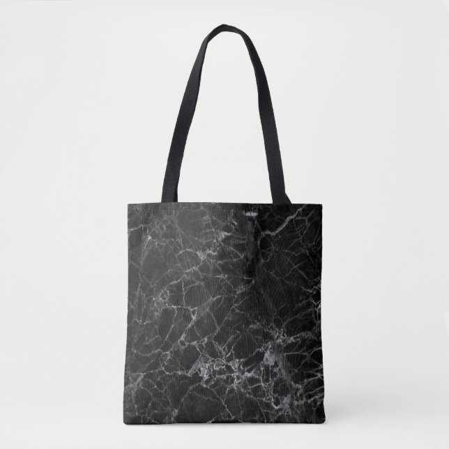 Tote Bag Conception de marbre noire résistante Fourre-tout (Devant)