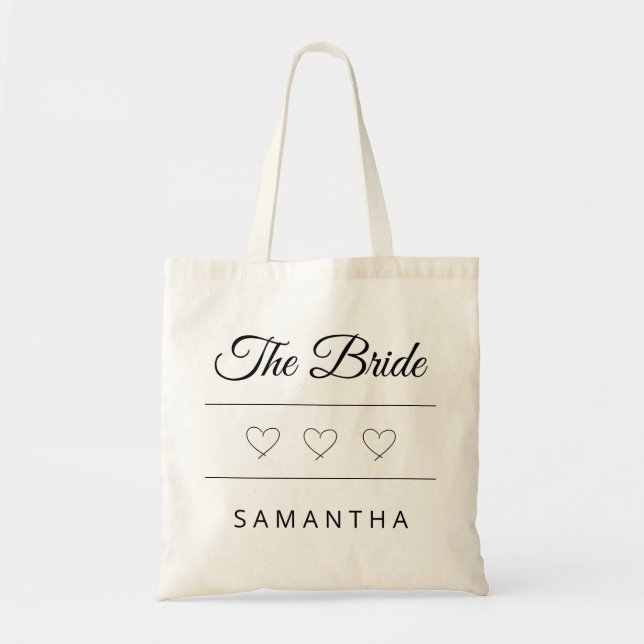 Tote Bag Conception de mariage personnalisée de la mariée (Devant)