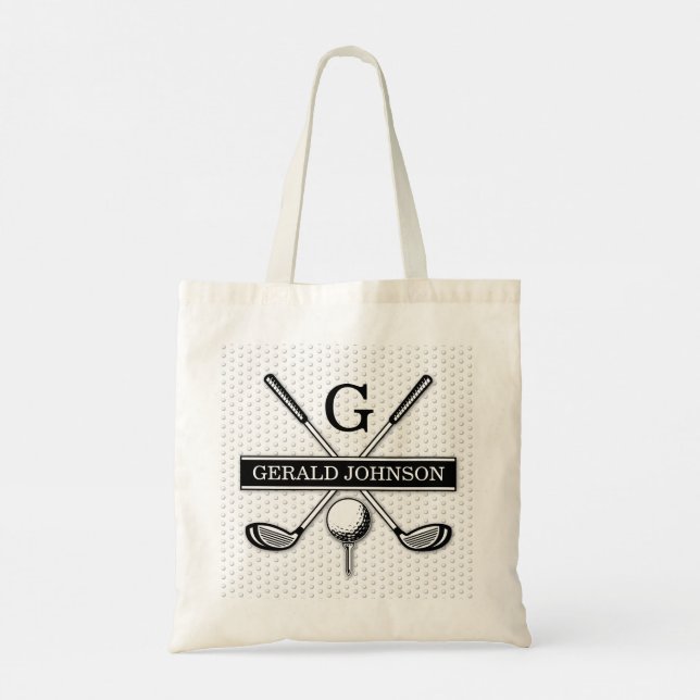 Tote Bag Conception de monogramme de golf personnalisé (Dos)