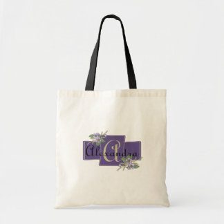 Tote Bag Conception de monogrammes avec fleurs