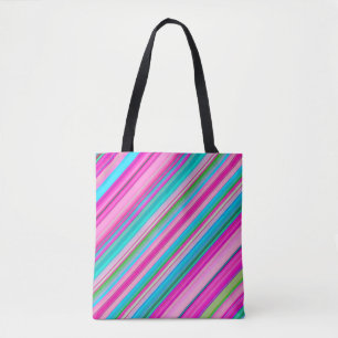 Tote Bag Conception de motif à rayures arc-en-ciel vibrant