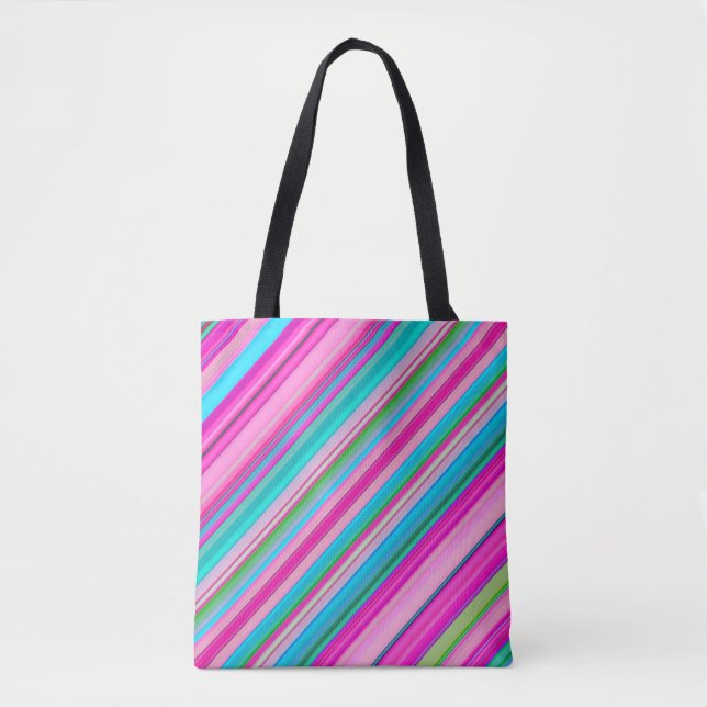 Tote Bag Conception de motif à rayures arc-en-ciel vibrant (Devant)