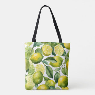 Tote Bag Conception de motif aquarelle citrons