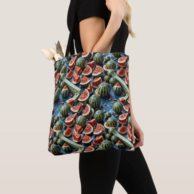 Tote Bag Conception de Motif de pastèque juteuse 2 (De près)