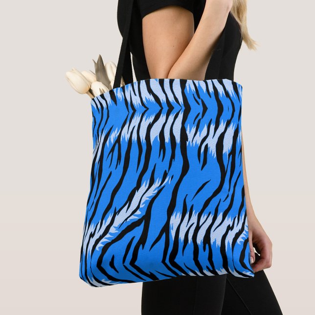 Tote Bag Conception de motif de peau d'animal Tigre Bleu  (Créateur téléchargé)