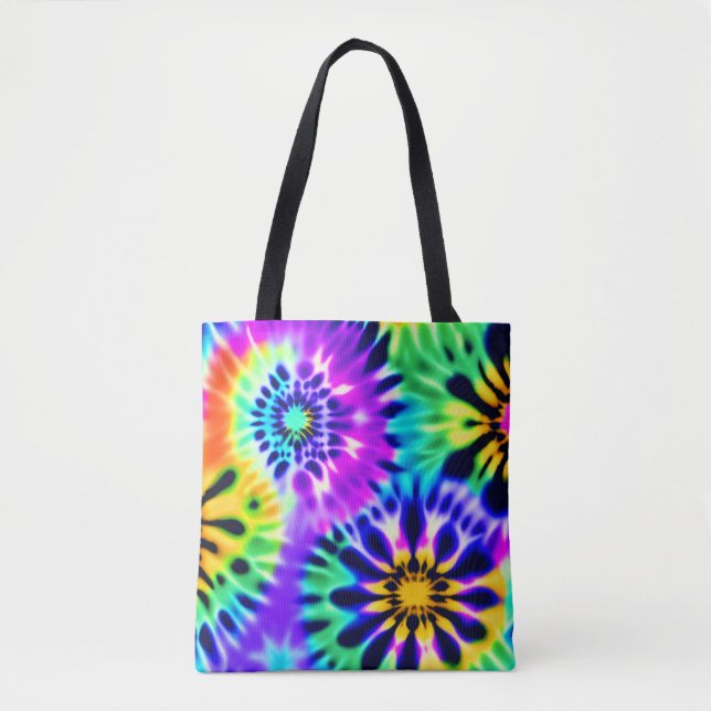 Tote Bag Conception de motif tourbillonnant Tie Dye (Devant)