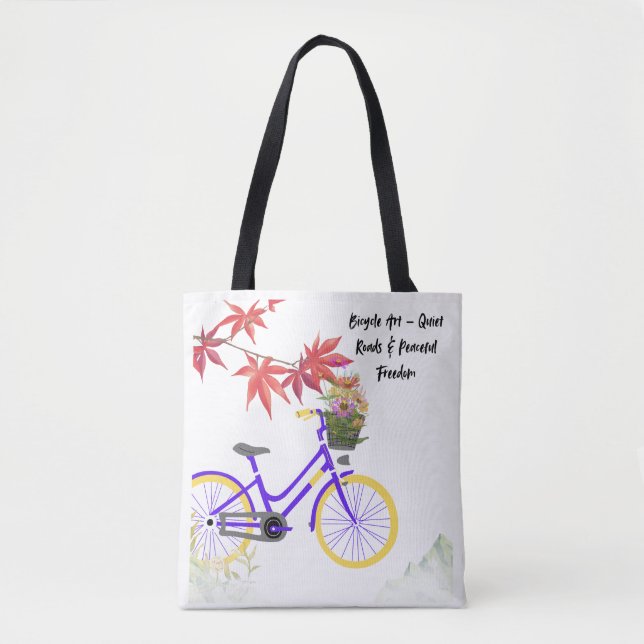 Tote Bag Conception de motivation de bicyclette florale (Devant)