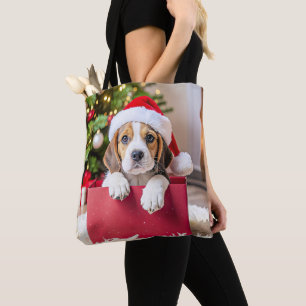 Tote Bag Conception de Noël de chiot Beagle,