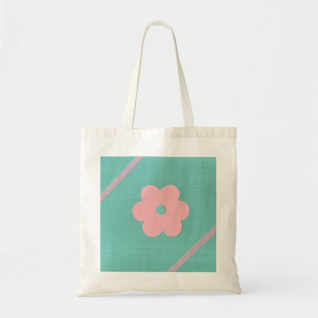 Tote Bag Conception de paillettes de fleurs roses (Devant)