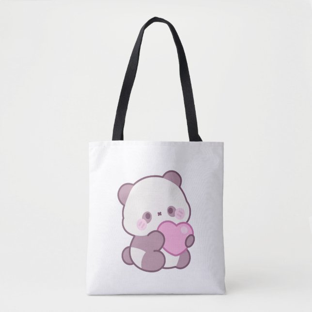 Tote Bag Conception de Panda Heureux | Vibrations Mignonnes (Devant)