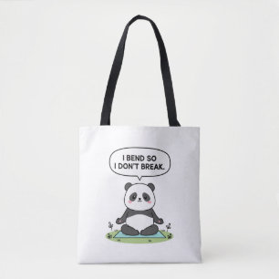 Tote Bag conception de panda « Je me plie pour ne pas me br