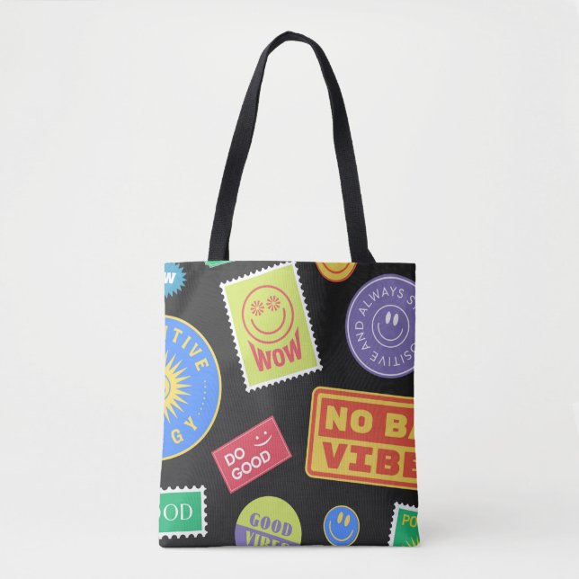Tote Bag Conception de patchs cool tendance. Wi arrière - p (Devant)