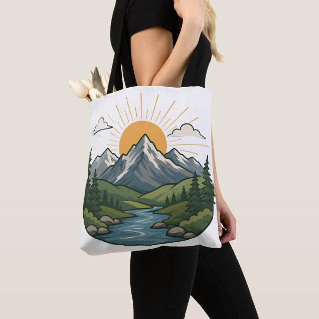 Tote Bag Conception de plein air d'aventure naturelle (De près)