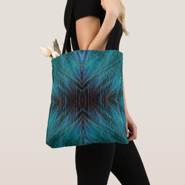 Tote Bag Conception de plume fractale de l'oiseau de paradi (De près)