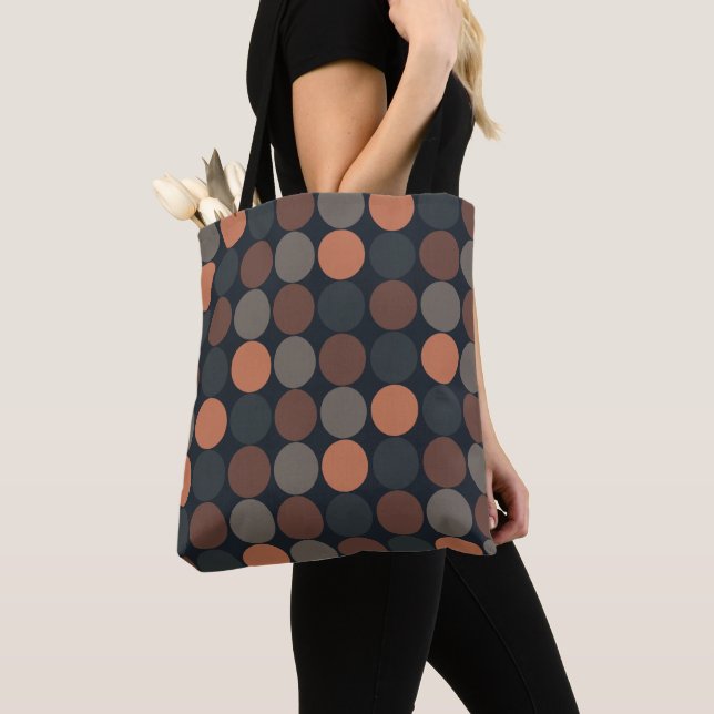 Tote Bag Conception de points de cercle géométrique de terr (De près)