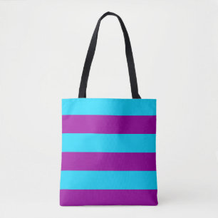Tote Bag Conception de rayures violettes bleues