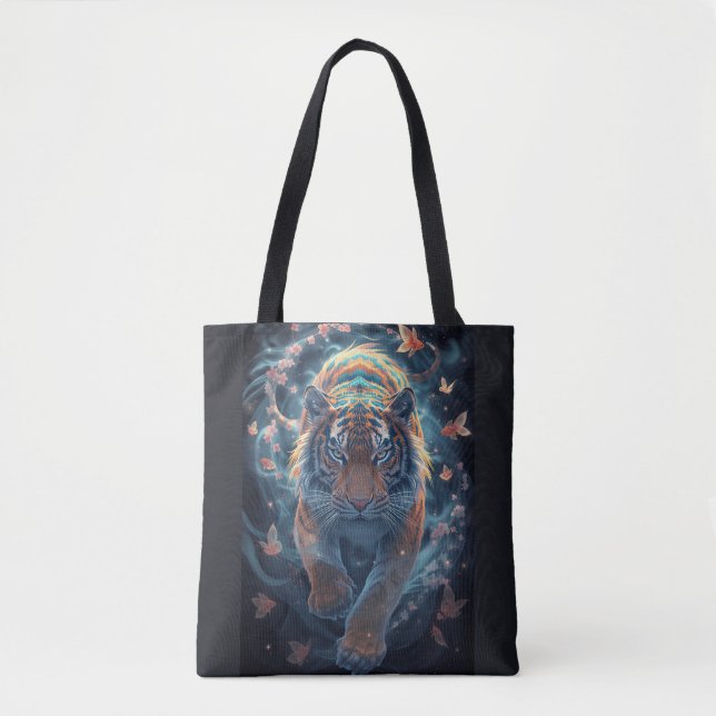Tote Bag Conception de rêve floral et koi (Devant)