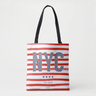 Tote Bag Conception de rouge de NYC , blanche et bleue