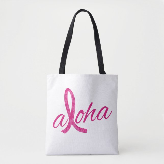 Tote Bag Conception de ruban rose Esprit Aloha pour le canc (Devant)