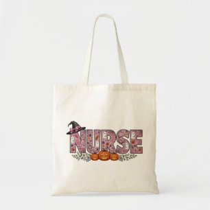 Tote Bag Conception de ruban rose pour infirmière Halloween