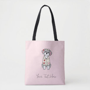 Tote Bag Conception de schnauzer cœur d'amour mignon avec d