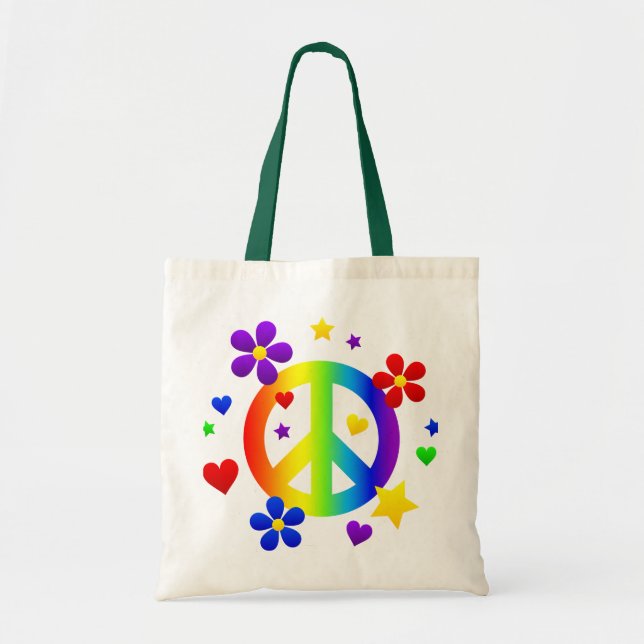 Tote Bag conception de signe de paix (Devant)