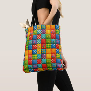 Tote Bag Conception de style Quilt Patchwork de couleur viv