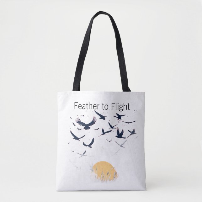 Tote Bag Conception de T-Shirt Minimaliste de Plume à Vol (Devant)