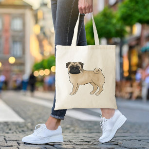 Tote Bag Conception de tapisseries de chien Pug faon pour p