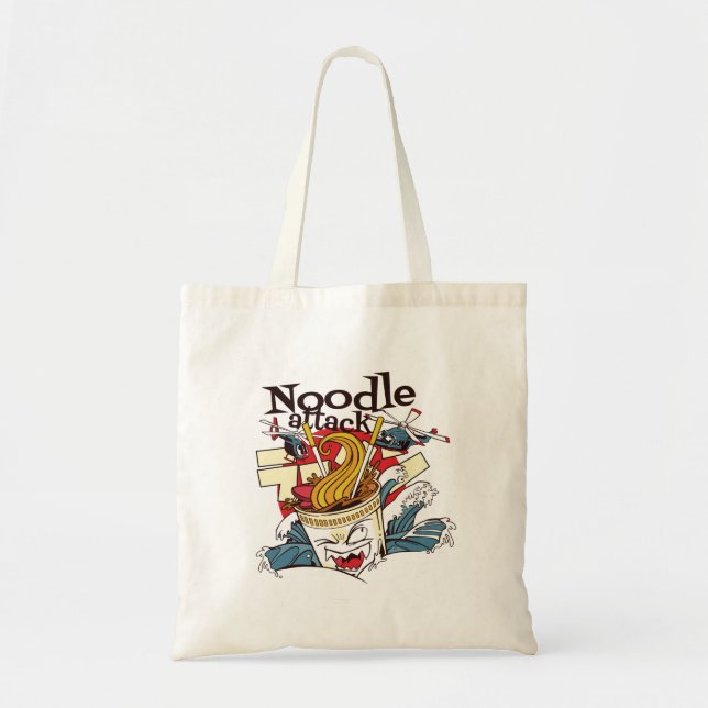 Tote Bag Conception de tasse de nouilles Ramen (Devant)