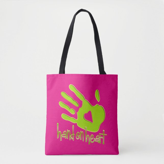 Tote Bag Conception de texte et de graphique : Main sur le  (Devant)
