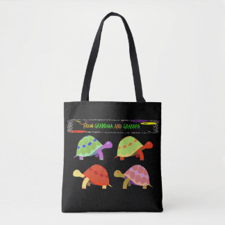 Tote Bag Conception de tortue colorée de grands-parentsTote