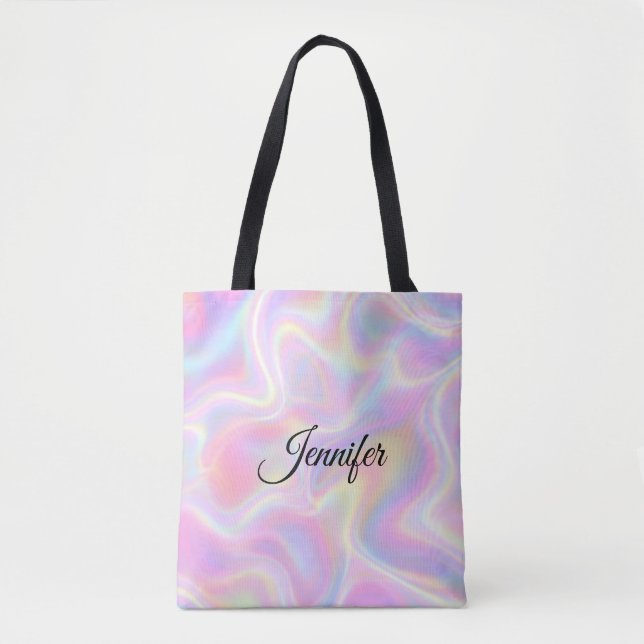 Tote Bag Conception de tourbillon holographique pastel vibr (Devant)