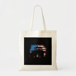 Tote Bag Conception de tracteur drapeau USA pour agriculteu